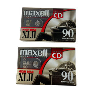 Lot of 2 Maxell XLII 90 High Bias Type II Blank Audio Cassette Tapes Sealed